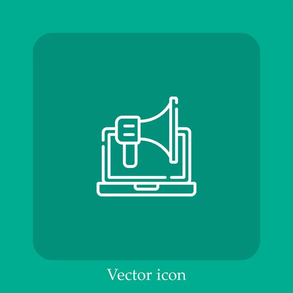 Icône Vectorielle Marketing Ligne Icône Linéaire Ligne Avec Course Modifiable — Image vectorielle