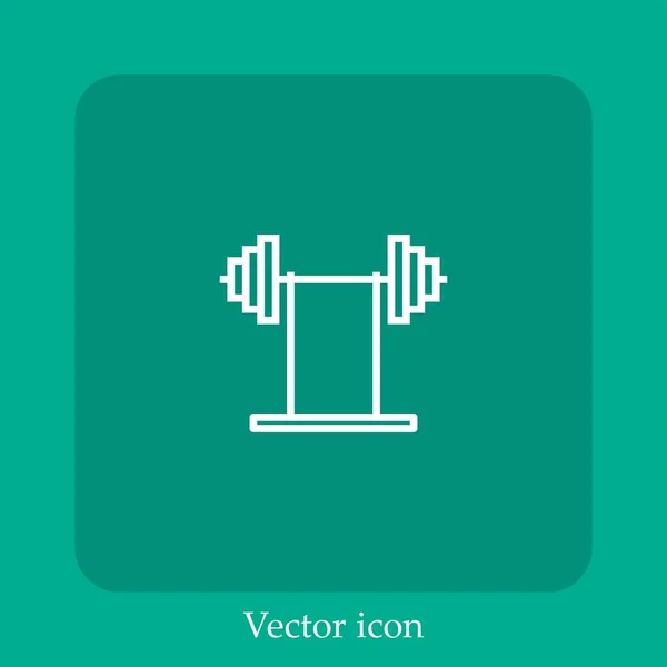 Ícone Vetor Dumbbell Linear Icon Line Com Curso Editável — Vetor de Stock