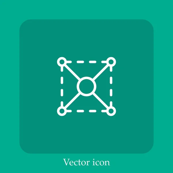 Vista Previa Icono Vectorial Icon Line Lineal Con Carrera Editable — Vector de stock