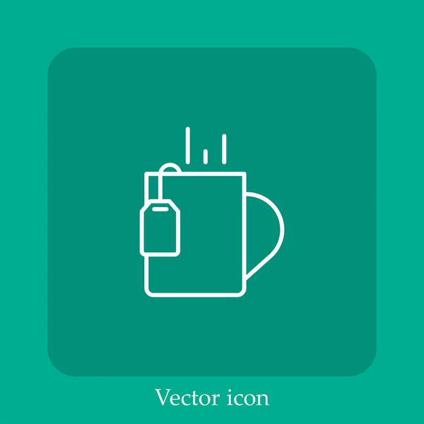 Tea Bag Vector Icon Linear Icon Line Editable Stroke — Stock Vector