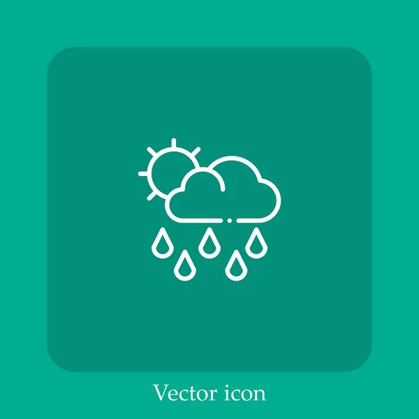 Rainy Day Vektor Icon Lineare Icon Line Mit Editierbarem Strich — Stockvektor