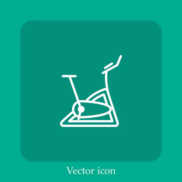 Icono Vector Bicicleta Estacionaria Icon Line Lineal Con Carrera Editable — Vector de stock