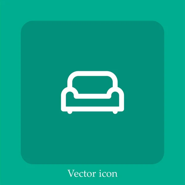 Icono Vector Sofá Icon Line Lineal Con Carrera Editable — Vector de stock