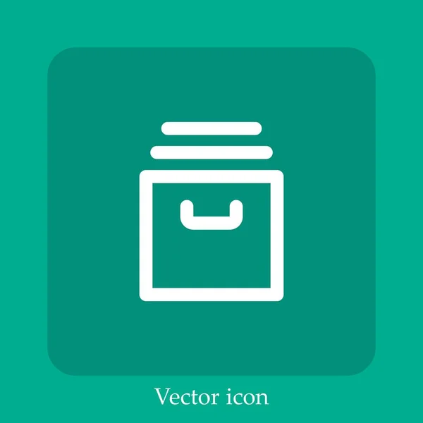 Archive Vector Icon Linear Icon Line Editable Stroke — Stock Vector