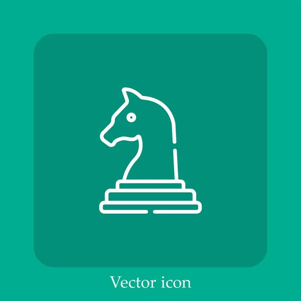 Icono Vector Estrategia Icon Line Lineal Con Carrera Editable — Vector de stock