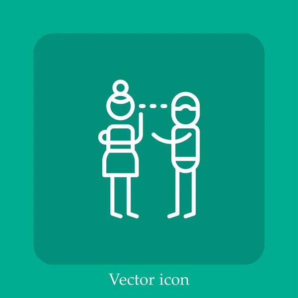 Ícone Vetorial Flerte Linear Icon Line Com Curso Editável — Vetor de Stock
