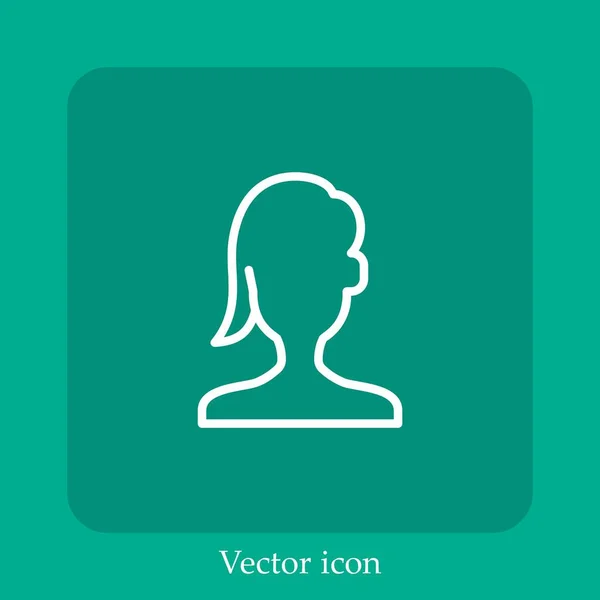 Frau Vektorsymbol Lineare Icon Line Mit Editierbarem Strich — Stockvektor