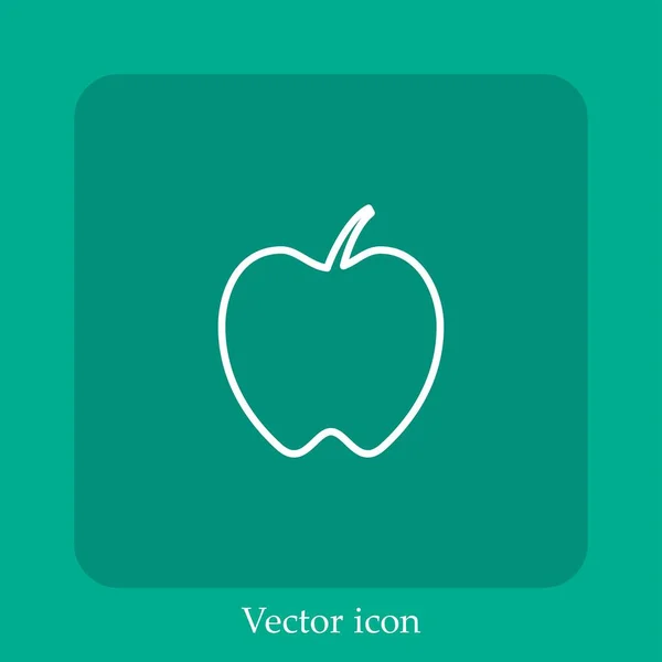 Apple Vektorová Ikona Lineární Ikona Čára Upravitelným Tahem — Stockový vektor