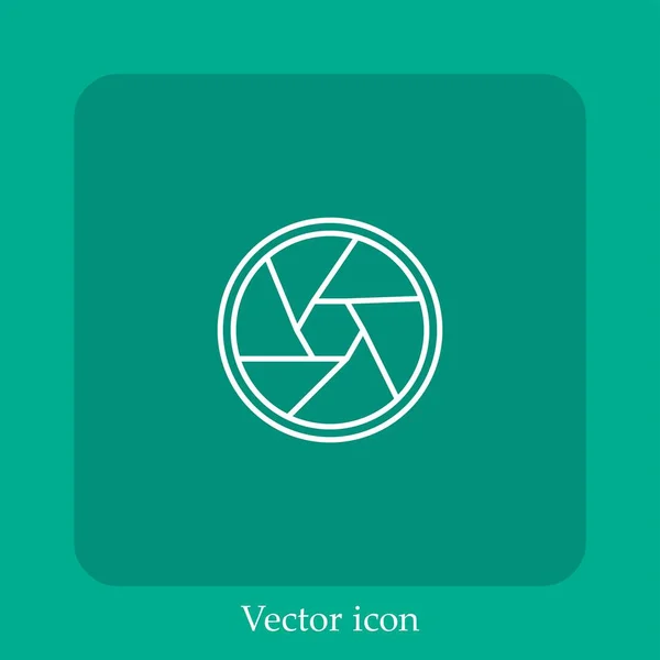 Иконка Вектора Диафрагмы Linear Icon Line Редактируемым Штрихом — стоковый вектор