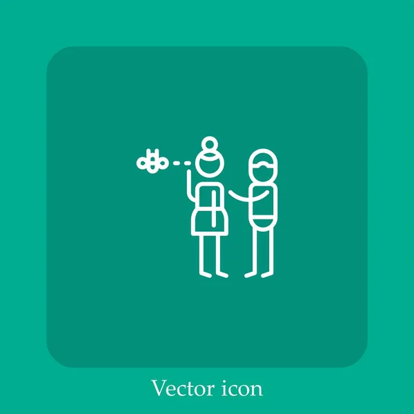 Ícone Vetorial Distração Linear Icon Line Com Curso Editável — Vetor de Stock