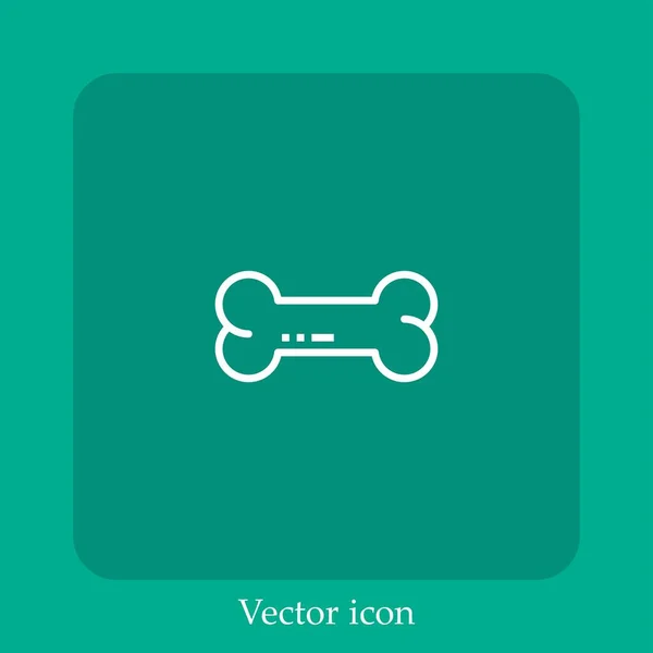 Icono Vector Óseo Icono Lineal Línea Con Carrera Editable — Vector de stock