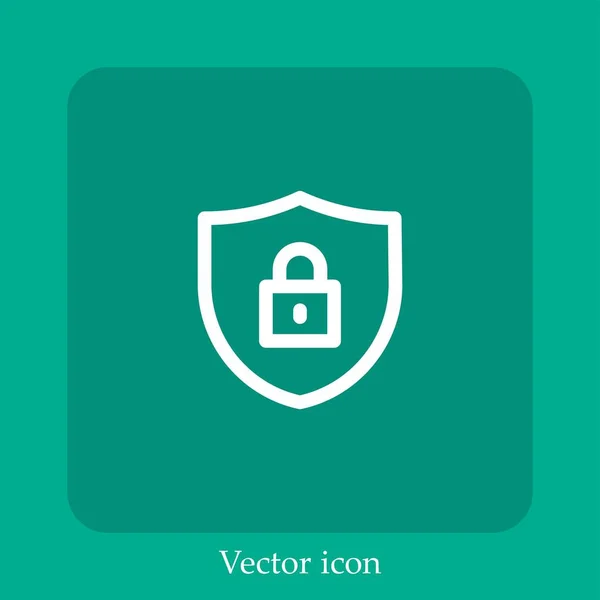 Shield Vektor Symbol Lineare Icon Line Mit Editierbarem Strich Stockvektor