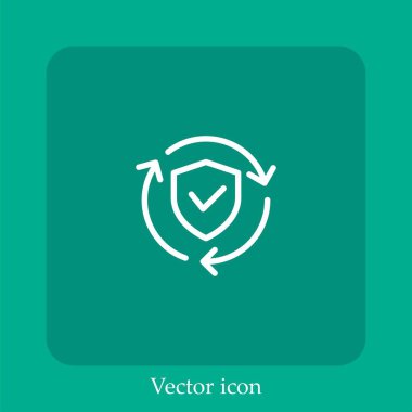 Güvenlik vektörü simgesi doğrusal simgesi. Düzenlenebilir vuruş ile satır
