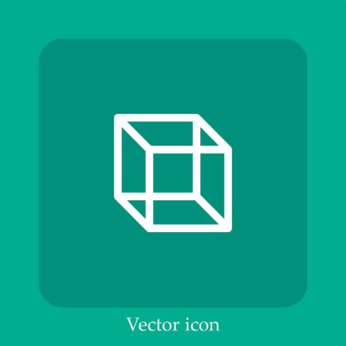 küp vektör simgesi doğrusal simgesi. Düzenlenebilir vuruş ile satır