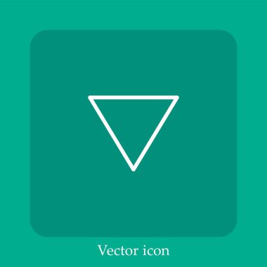 aşağı ok vektörü simgesi doğrusal simgesi. Düzenlenebilir vuruş ile çizgi