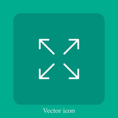 Vektör simgesi doğrusal simgesini genişlet. Düzenlenebilir vuruş ile satır