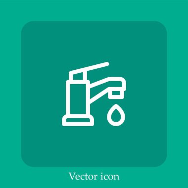 Mutfak musluğu vektör simgesi doğrusal simgesi. Düzenlenebilir vuruş çizgisi