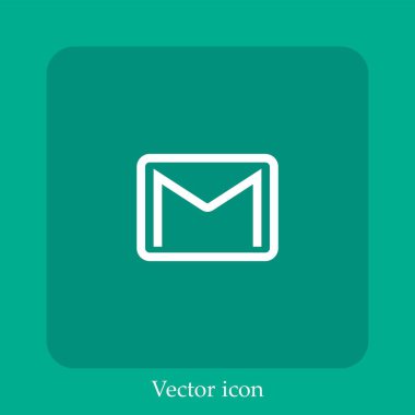 gmail vektör doğrusal simgesi. Düzenlenebilir vuruş ile satır