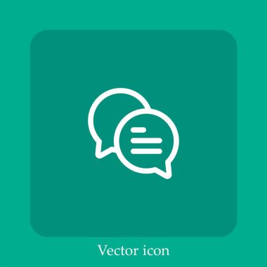 Sohbet vektörü doğrusal simgesi. Düzenlenebilir vuruş ile satır