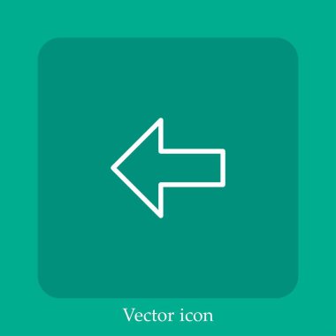 Sol ok vektörü simgesi doğrusal simgesi. Düzenlenebilir vuruş ile satır