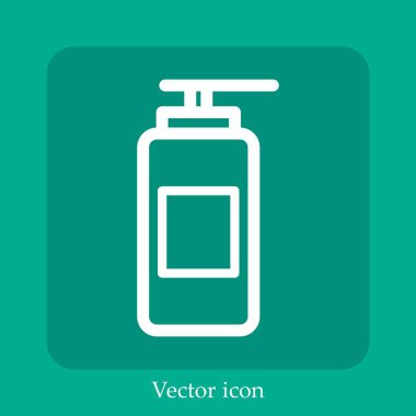 sıvı sabun vektörü simgesi doğrusal simgesi. Düzenlenebilir vuruş çizgisi