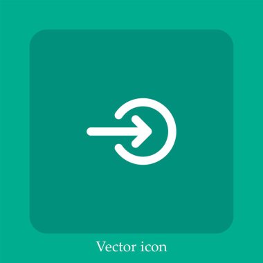 Giriş vektörü simgesi doğrusal simgesi. Düzenlenebilir vuruş ile satır
