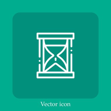 Kum Saati vektör simgesi doğrusal simgesi. Düzenlenebilir vuruş çizgisi