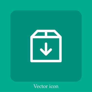 paket vektör doğrusal simgesi. Düzenlenebilir vuruş ile satır