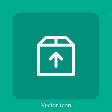 paket vektör doğrusal simgesi. Düzenlenebilir vuruş ile satır