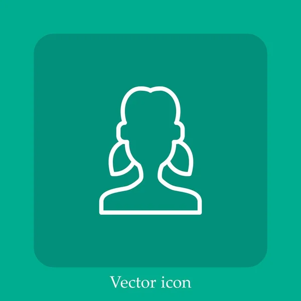 Frau Vektorsymbol Lineare Icon Line Mit Editierbarem Strich — Stockvektor