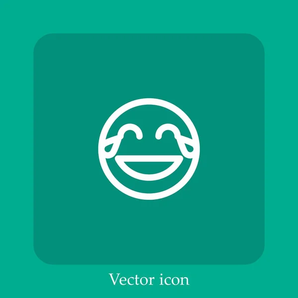 Иконка Вектора Радости Linear Icon Line Редактируемым Штрихом — стоковый вектор
