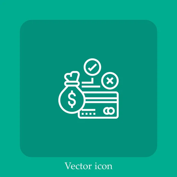 Icono Vector Crédito Icon Line Lineal Con Carrera Editable — Vector de stock