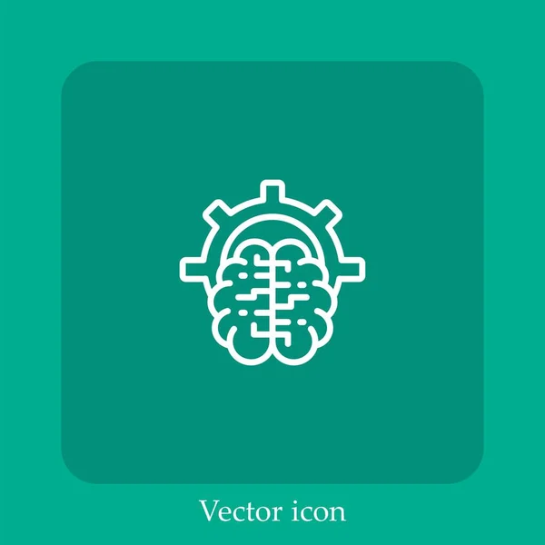 Brain Vector Icon Lineare Icon Line Mit Editierbarem Strich — Stockvektor