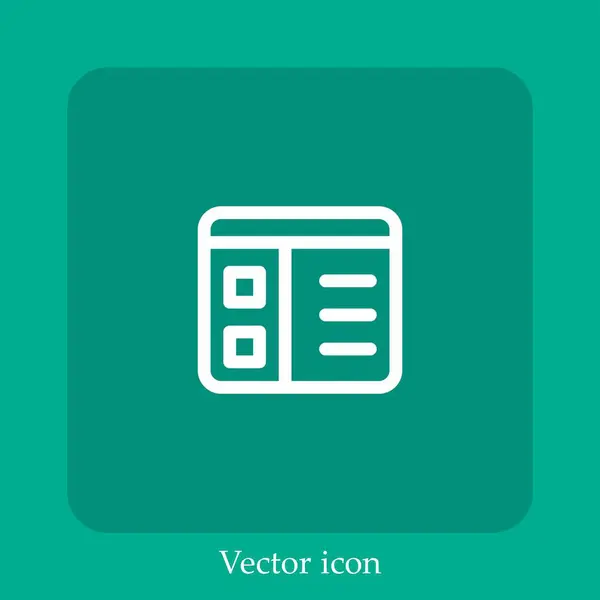 Icône Vectorielle Contenu Icône Linéaire Ligne Avec Trait Modifiable — Image vectorielle
