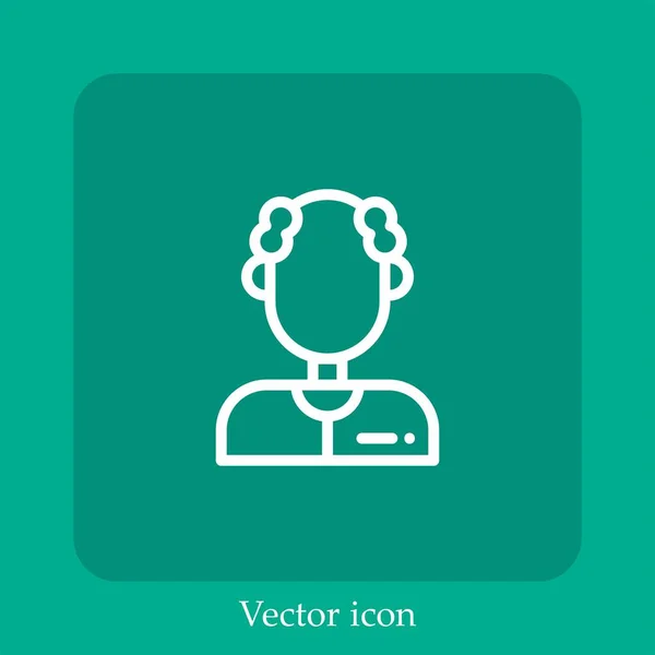 Abuelo Vector Icono Lineal Icon Line Con Carrera Editable — Vector de stock