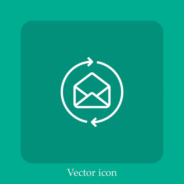 Mail Vektor Symbol Linear Icon Line Mit Editierbarem Strich Öffnen — Stockvektor