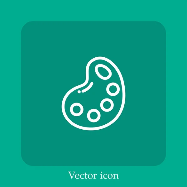 Icona Vettoriale Tavolozza Icon Line Lineare Con Tratto Modificabile — Vettoriale Stock