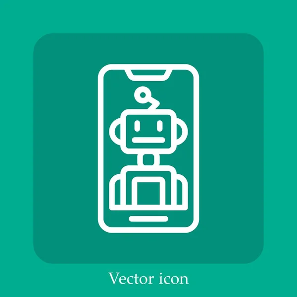 Icona Vettoriale Assistente Icon Line Lineare Con Ictus Modificabile — Vettoriale Stock