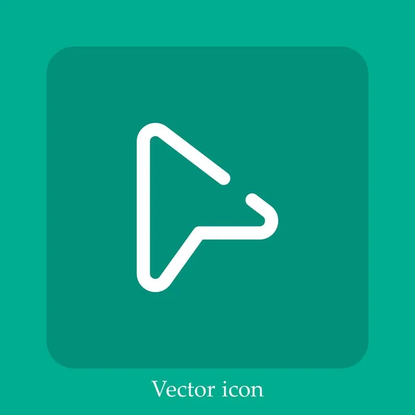 Mutató Vektor Ikon Lineáris Ikon Line Szerkeszthető Stroke — Stock Vector