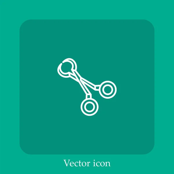 Ícone Vetor Tesoura Linear Icon Line Com Curso Editável — Vetor de Stock