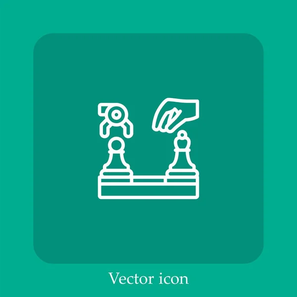 Icône Vectorielle Échecs Icône Linéaire Ligne Avec Course Modifiable — Image vectorielle