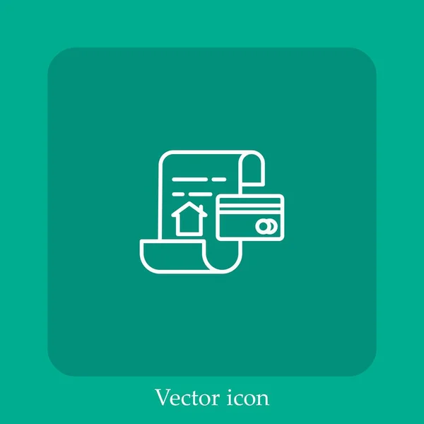 Icône Vectorielle Facture Icône Linéaire Ligne Avec Trait Modifiable — Image vectorielle