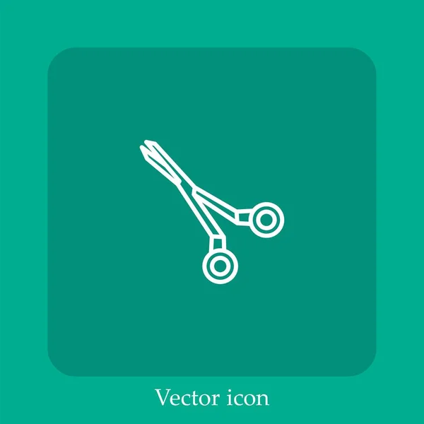 Olló Vektor Ikon Lineáris Ikon Vonal Szerkeszthető Stroke — Stock Vector