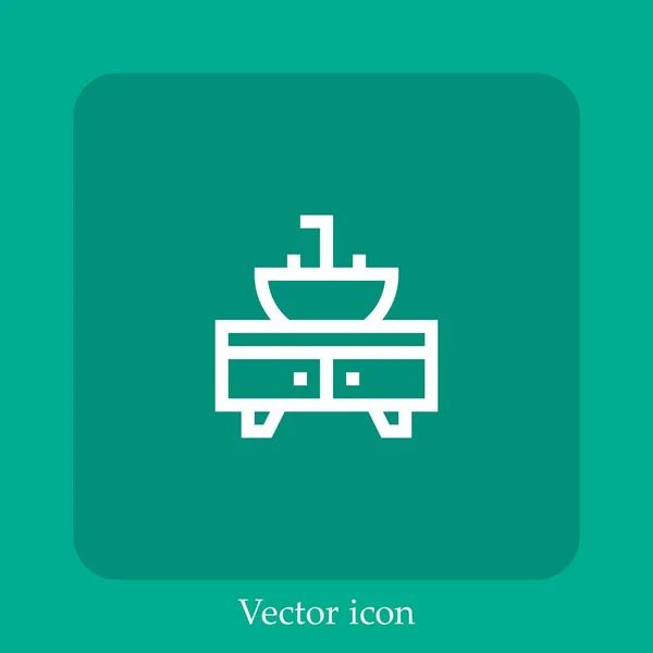 Sink Vektor Icon Lineare Icon Line Mit Editierbarem Strich — Stockvektor