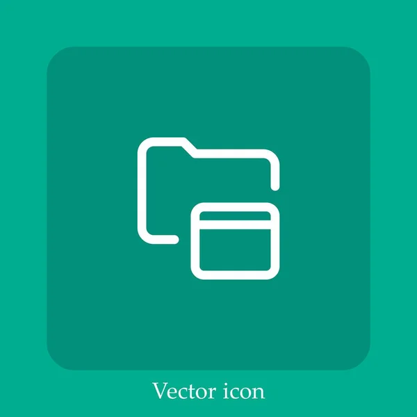 Dateien Und Ordner Vektorsymbol Lineare Icon Line Mit Editierbarem Strich — Stockvektor