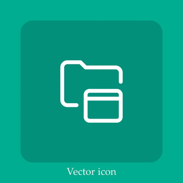 Archivos Carpetas Icono Vectorial Icon Line Lineal Con Carrera Editable — Vector de stock