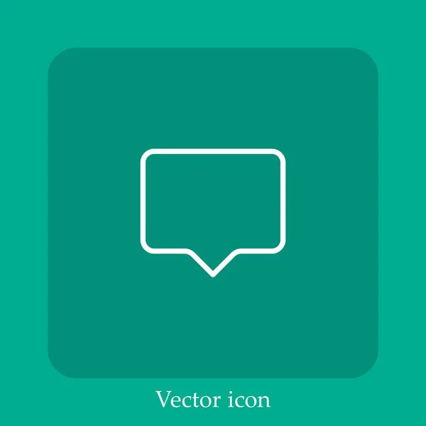 Ícone Vetor Bolha Fala Linear Icon Line Com Curso Editável — Vetor de Stock