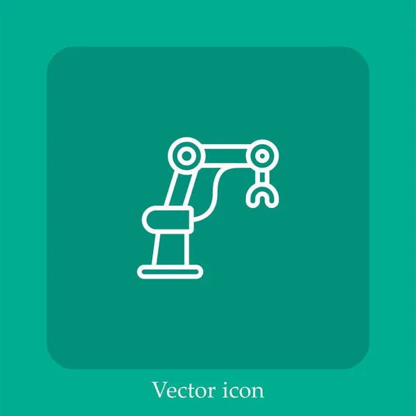 Mechanisches Arm Vektor Symbol Linear Icon Line Mit Editierbarem Strich — Stockvektor