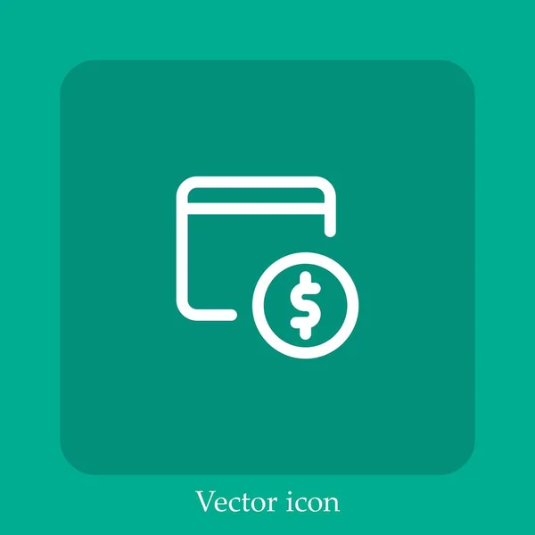 Dollarzeichen Vektor Symbol Lineare Icon Line Mit Editierbarem Strich — Stockvektor