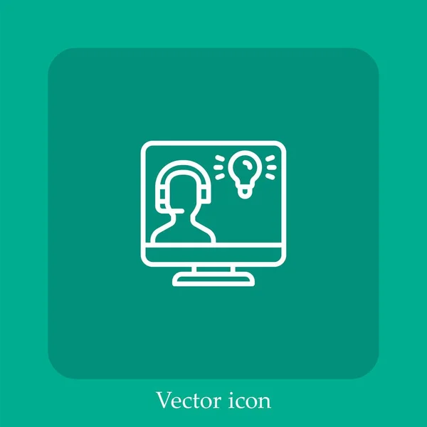 Videoanruf Vektor Symbol Lineare Icon Line Mit Editierbarem Strich — Stockvektor